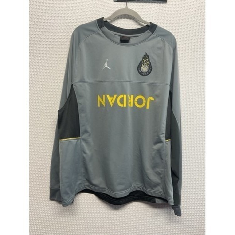 Jordan Legacy AJ4 Gray Logo Long Sleeve T-Shirt Top Men 2XL‎ Thailand